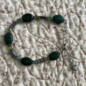 Celtic Irish Green Beaded Bracelet